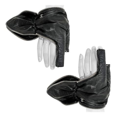 chanel leather gloves|chanel fingerless leather gloves.